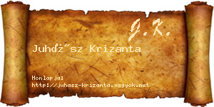 Juhász Krizanta névjegykártya